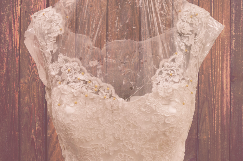 Photo of an altered and fitted wedding dress